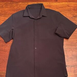 Men's Black Lululemon Short Sleeve  Dress Shirt